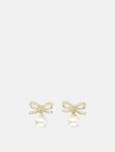 Self-Portrait woman's gold bow earrings - | Spazio Pritelli