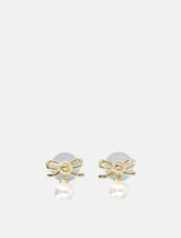Self-Portrait woman's gold bow earrings - | Spazio Pritelli