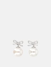 Self-Portrait woman's crystal bow earrings - | Spazio Pritelli