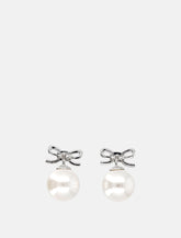 Self-Portrait woman's crystal bow earrings - | Spazio Pritelli