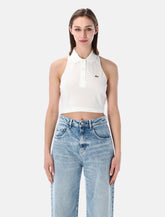 Lacoste cropped cotton polo top - LACOSTE