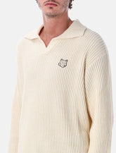 Maison Kitsuné Fox Head ribbed polo jumper - | Spazio Pritelli