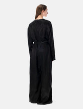 Rick Owens LS long black satin jumpsuit - | Spazio Pritelli