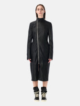 Rick Owens Gary matte black leather coat - | Spazio Pritelli