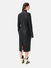 Rick Owens Gary matte black leather coat - | Spazio Pritelli