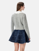 Self-Portrait broderie anglaise collar cardigan - | Spazio Pritelli