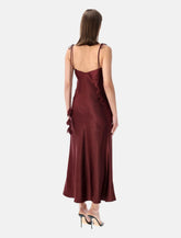 Self-Portrait burgundy satin midi dress - | Spazio Pritelli
