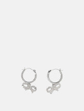 Self-Portrait Crystal Bow Hoop earrings - | Spazio Pritelli