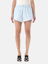 MM6 Maison Margiela light blue cotton poplin shorts - | Spazio Pritelli