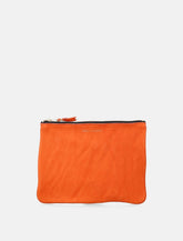Comme Des Garcons Wallet Zip Pouch Textured Gold Logo Details - | Spazio Pritelli