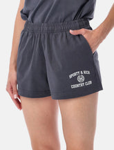 Sporty & Rich carbon Varsity Crest gym short - | Spazio Pritelli