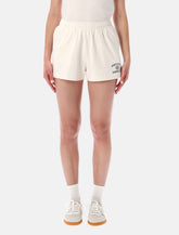 Sporty & Rich off-white cotton varsity shorts - | Spazio Pritelli
