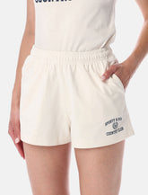 Sporty & Rich off-white cotton varsity shorts - | Spazio Pritelli