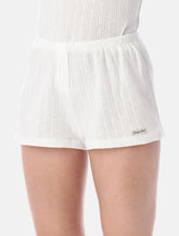 Sporty & Rich pointelle logo shorts - | Spazio Pritelli