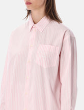 Sporty & Rich Signature Logo pink striped shirt - | Spazio Pritelli