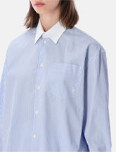 Sporty & Rich Oversized poplin shirt - white and light blue - | Spazio Pritelli