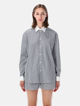 Sporty & Rich Oversized poplin shirt - white blue - | Spazio Pritelli