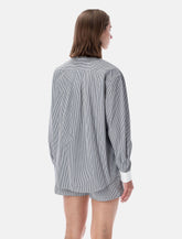 Sporty & Rich Oversized poplin shirt - white blue - | Spazio Pritelli