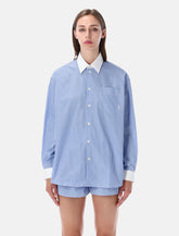 Sporty & Rich oversized blue striped shirt - | Spazio Pritelli