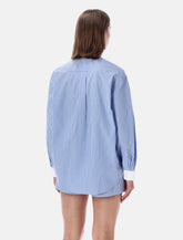 Sporty & Rich oversized blue striped shirt - | Spazio Pritelli