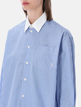 Sporty & Rich oversized blue striped shirt - | Spazio Pritelli