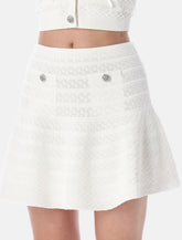 Self-Portrait pointelle knit mini skirt - | Spazio Pritelli