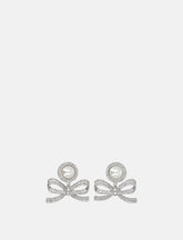 Self-Portrait silver pearl bow earrings - | Spazio Pritelli