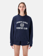 Sporty & Rich navy varsity crewneck sweatshirt - | Spazio Pritelli