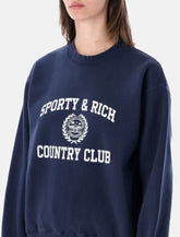 Sporty & Rich navy varsity crewneck sweatshirt - | Spazio Pritelli