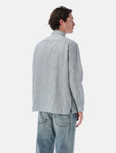 Salvatore Piccolo Tahiti white and blue cotton stripe shirt - | Spazio Pritelli
