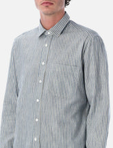 Salvatore Piccolo Tahiti white and blue cotton stripe shirt - | Spazio Pritelli