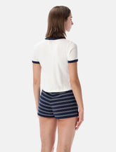 Sporty & Rich California emblem Ringer T-shirt - white blue - | Spazio Pritelli