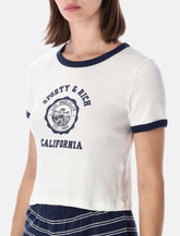 Sporty & Rich California emblem Ringer T-shirt - white blue - | Spazio Pritelli