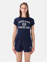 Sporty & Rich navy varsity slim t-shirt - | Spazio Pritelli
