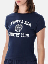 Sporty & Rich navy varsity slim t-shirt - | Spazio Pritelli