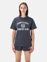 Sporty & Rich carbon Varsity crest T-shirt - | Spazio Pritelli