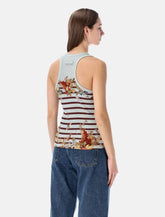 Jean Paul Gaultier Marinière grape rib tank top - | Spazio Pritelli
