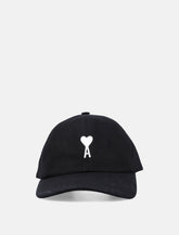 Ami Paris black cotton Ami De Coeur cap - | Spazio Pritelli