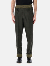 Prada wool trousers with green cotton details - | Spazio Pritelli