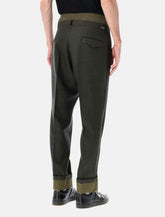 Prada wool trousers with green cotton details - | Spazio Pritelli