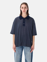 Ami Paris blue striped cotton polo - | Spazio Pritelli