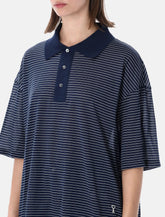 Ami Paris blue striped cotton polo - | Spazio Pritelli