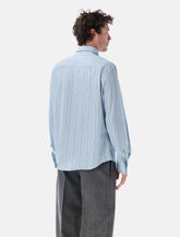 Ami Paris light blue striped cotton Ami de Cœur shirt - | Spazio Pritelli