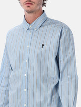 Ami Paris light blue striped cotton Ami de Cœur shirt - | Spazio Pritelli