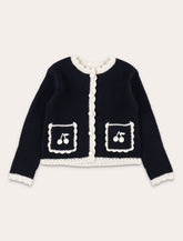 Bonpoint Marlys girls' navy cardigan - | Spazio Pritelli