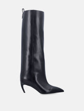 The Attico Lea Black Leather Boots - | Spazio Pritelli