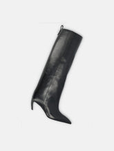 The Attico Lea Black Leather Boots - | Spazio Pritelli