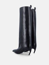 The Attico Lea Black Leather Boots - | Spazio Pritelli