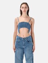 Marine Serre Moon denim bra top - | Spazio Pritelli