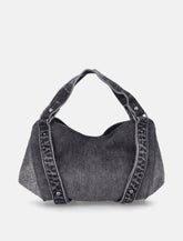 Diesel D-One-Small crystal black denim bag - | Spazio Pritelli